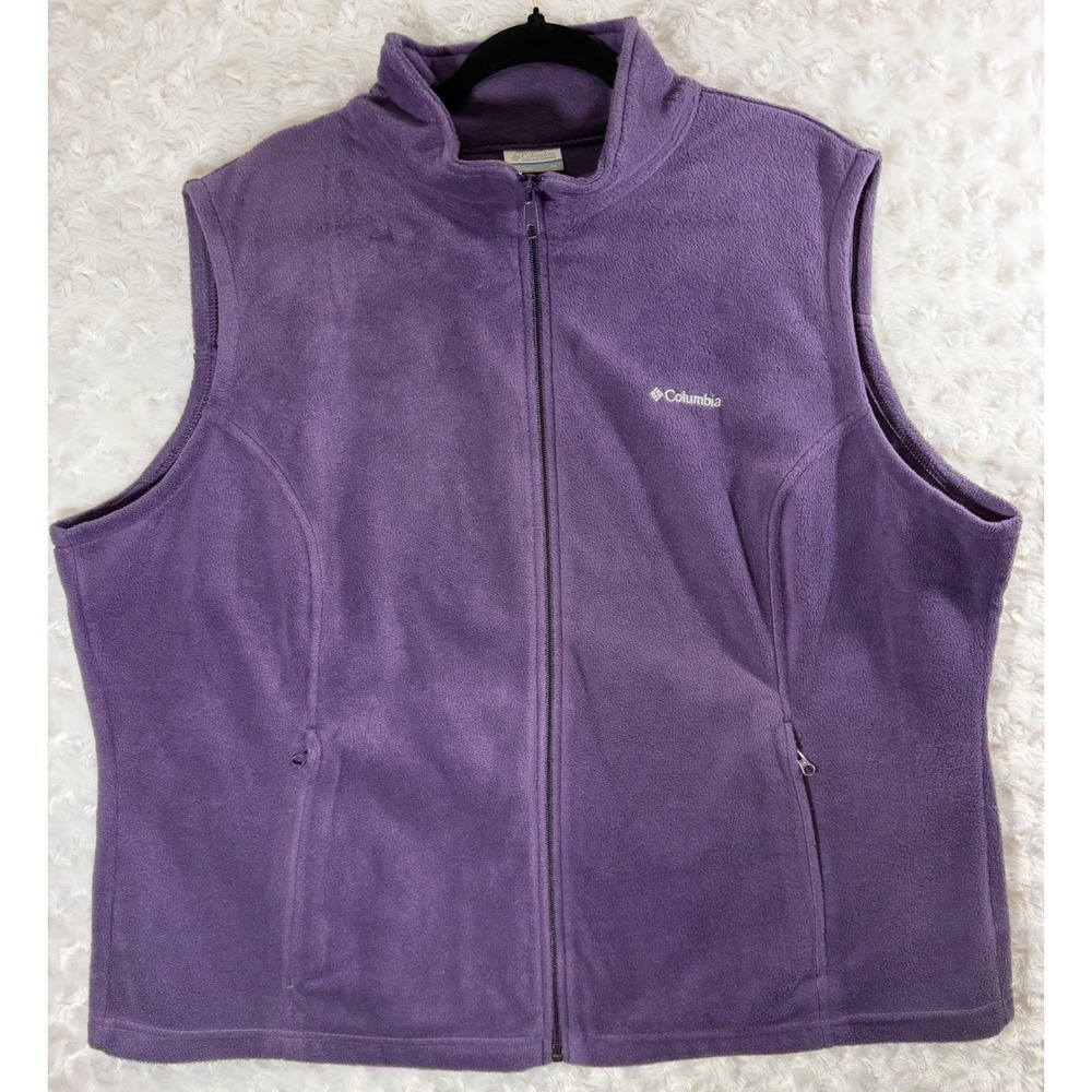 Columbia Womens 3X Purple Fleece Full Zip Plus Vest